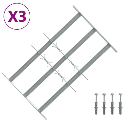 vidaXL - Beveiligingsrooster - voor - ramen - met - 3 - kruisbalken - 3 - st