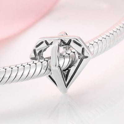 Charme Pendentif Perles Forme Cœur Argent Sterling 925 Argent Sterling Couple Fit Bracelet Charme Original Jiuhao Bijoux white