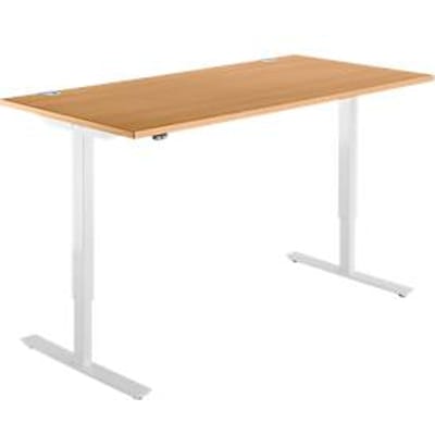 Schäfer Shop  Select Bureautafel START UP, eentraps elektr. in hoogte verstelbaar, B 1600 mm, beuken/wit