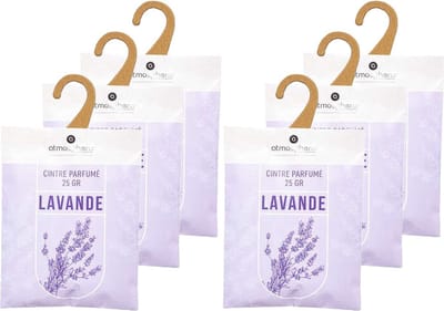 Atmosphera Geurzakjes Lavendel - 6x - met ophanghaak - geurkaartjes/luchtverfrisser