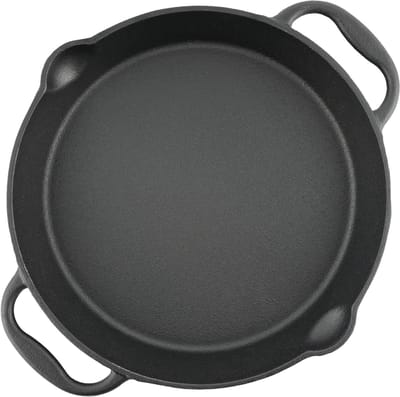 SNJY® Grillplaat Inductie - Bakplaat Inductie - Grill Apparaat - Gietijzeren Pan - 20 x 21,5 cm - Zwart