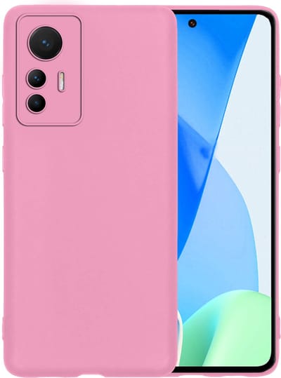 Hoesje - Geschikt voor Xiaomi 12 Lite - Sterk & Shockproof - Hoes Cover - Siliconen Case - Telefoonhoesjes - Lichtroze