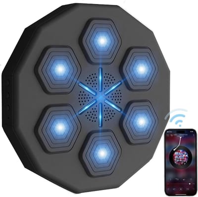 Muziek Boksmachine - Wandmontage Trainer - Thuis Fitness - Slimme Bluetooth Koppeling - 40x40cm - Zwart