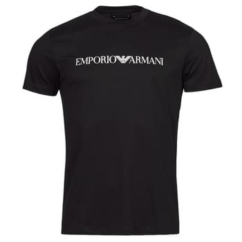 Emporio Armani Logo Print Casual T-shirt met Korte Mouwen Heren tops Donkerblauw 8N1TN5-1JPZZ-0974 M black