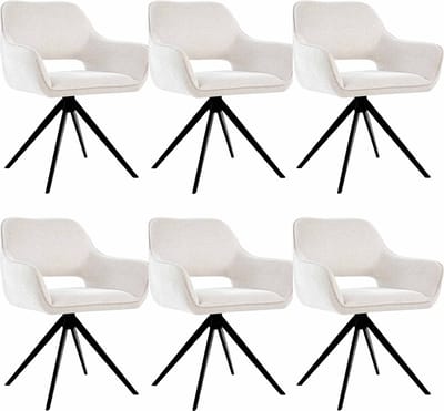 Set van 6 Kick draaistoel Miyo - champagne