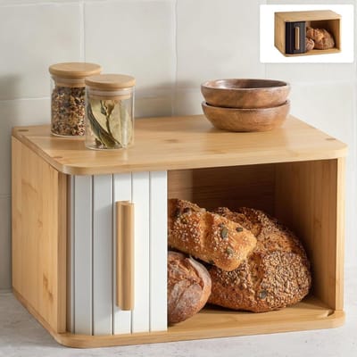 DnA® Broodtrommel - Broodtrommel met Schuifdeksel - Brood Bewaardoos - Bruin - 33cm x 23cm x 20cm