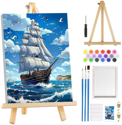 Dailygoods- Landschapsschilderij met Lijst - Schilderen op Nummer Volwassenen - Dieren Schilderen op Nummer - DIY Kunst Kits - Wanddecoratie - 20 x 30 cm