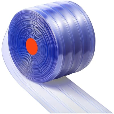 Rideau à lamelles PVC nervuré Rideau de porte Rouleau 150'x8  Réfrigérateur Congélateur Plastique