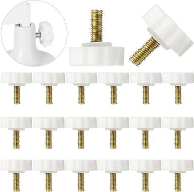 M5 Draadknop Schroeven - 20 Stuks Witte 12mm Schroeven met Ronde Grip, Klemknoppen en Bevestigingsschroeven voor Diverse Toepassingen