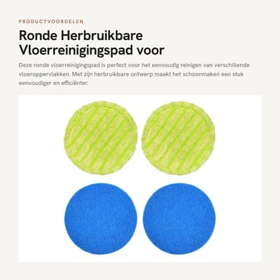 Dailygoods - Ronde Herbruikbare Vloerreinigingspad voor Diverse Vloeren