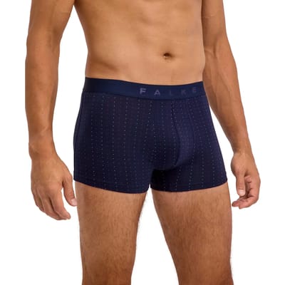 FALKE Daily Comfort Boxer-Briefs Printed ademend katoen broek van onderlaag heren blauw - maat S