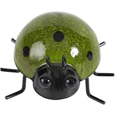 Mini coccinelle en métal coccinelle, cintre de clôture, ornement mural suspendu, Statue de jardin, Patio extérieur, Sculpture pour décoration de maison vert