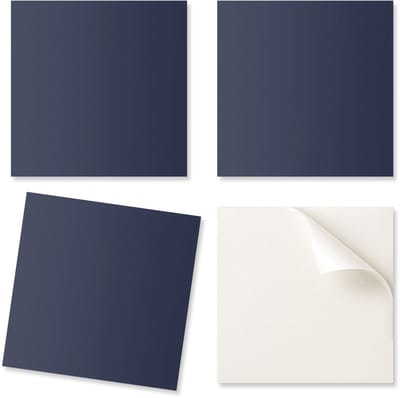 Set zelfklevende vinyltegels met print, donker marineblauw, 20x20x20 cm