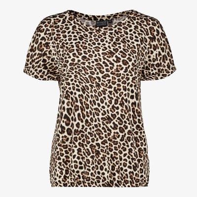 TwoDay dames top met panterprint beige - Maat S