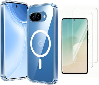 Casemania Hoesje en Glas Geschikt voor Google Pixel 10a - Transparant - Anti Shock Back Cover - Geschikt voor Magsafe + 2x Glazen Screenprotector