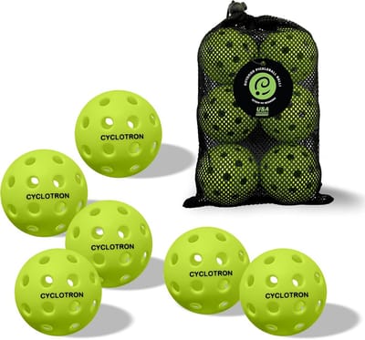 6x Pickleball Ballen - USAP Goedgekeurd - 40 Gaten - Outdoor & Indoor - Inclusief Opbergzak