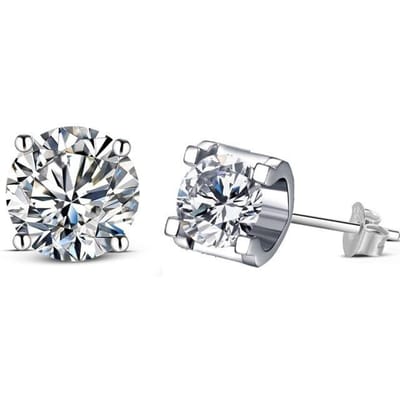 Boucles d'oreilles en Moissanite couleur D 0.5 Carat, pierres précieuses en argent Sterling 925, bijoux fins pour femmes, cadeau gray