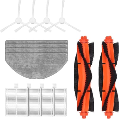 Accessoire Set voor Robotstofzuiger - 2 Hoofdborstellen, 4 Zijborstels, 4 Sponsjes en 4 Schoonmaakdoekjes voor E10, E12 en B112 Modellen