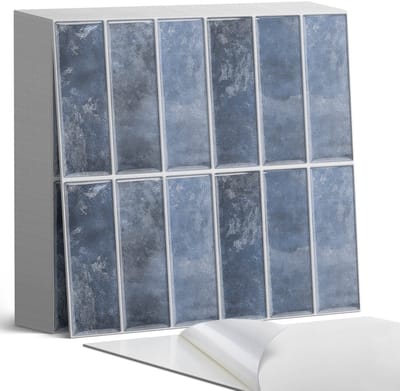 Coloray Plaktegels - Verticale modieuze tegels Zelfklevende Tegels - 20 cm x 20 cm - Marine Plaktegels - 20 stuks - Vierkant PVC Tegels - Plaktegels Badkamer - Plaktegels Vloer - Vinyl Tegels Zelfklevend - Wandtegel Zelfklevend