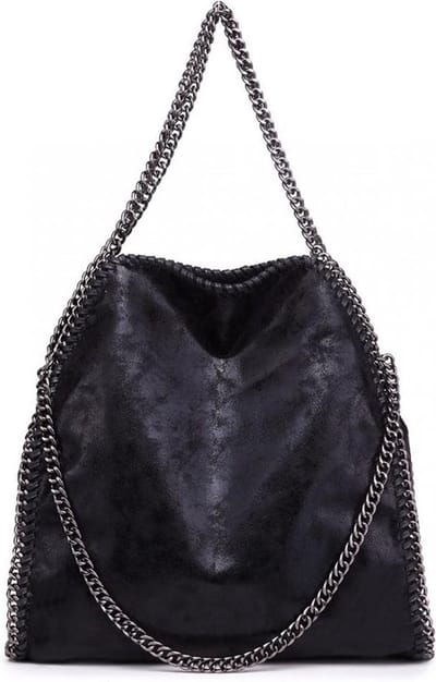 Schoudertas met Ketting – Dames Handtas – Zwart (S1760 BK)