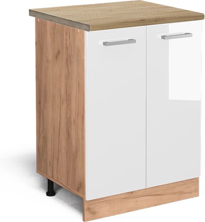 Vicco R-Line Keukenonderkast – 60 cm, WB Eik Wit Hoogglans