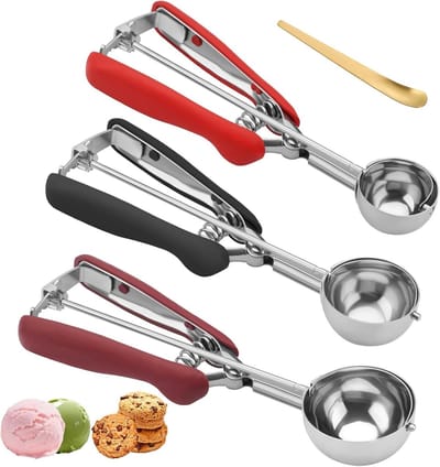 Bakken met Cookie Spoons: RVS IJslepel met Antislip Grip voor Koekjes, Cupcakes en Muffins
