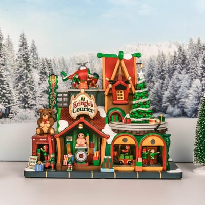 Lemax kringle's courier bewegend kersthuisje Santa's Wonderland 2025
