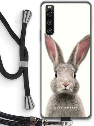 Case Company® - Hoesje met koord geschikt voor Sony Xperia 10 IV hoesje met Koord - Daisy - Telefoonhoesje met Zwart Koord - Bescherming aan alle Kanten en Over de Schermrand