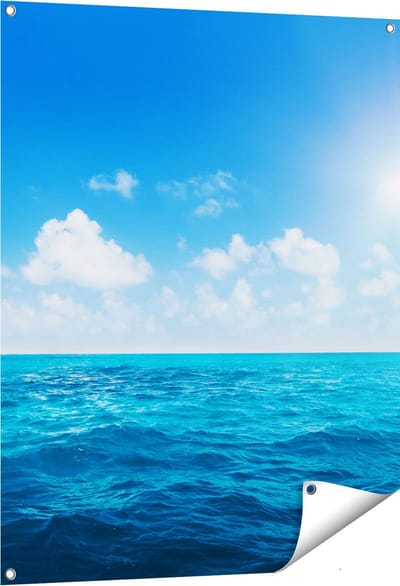 Gards Tuinposter Water Midden op Zee met Zonneschijn - 80x100 cm - Tuindoek - Tuindecoratie - Wanddecoratie buiten - Tuinschilderij