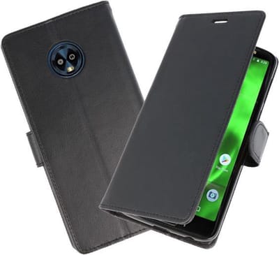 Zwart Wallet Case Hoesje voor Motorola Moto G6 Plus