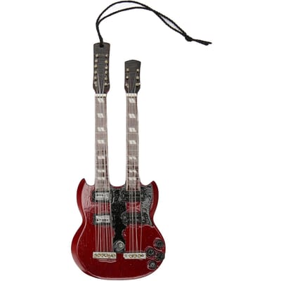Modèle de guitare électrique miniature Ornement de guitare en bois délicat et réaliste pour Noël et anniversaire gray