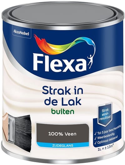 Flexa - Strak In De Lak Buitenlak Zijdeglans - 100% Veen - Mengverf - 1 L