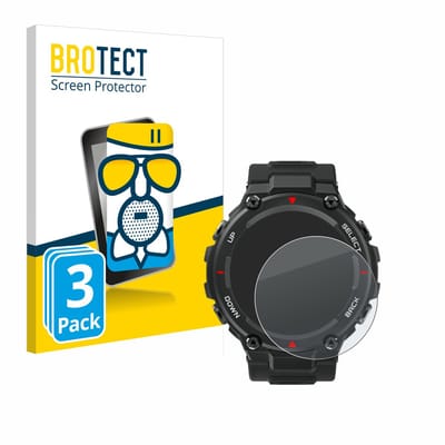 BROTECT - Screenprotector voor Huami Amazfit T-Rex - Folie Beschermfolie Beschermglas matte 3 Stuks