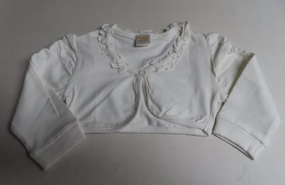 Dirkje - Bolero - Kort gilet - Meisjes - Wit - Effen - 4 jaar 104