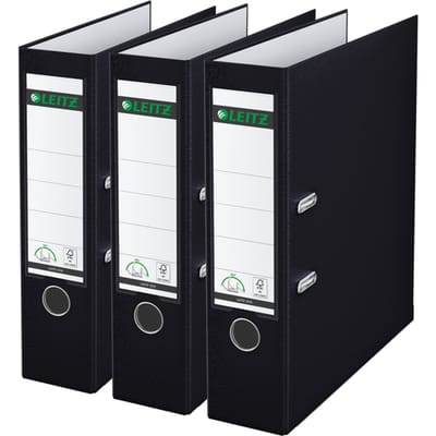 Leitz 180° Ordner Klassiek Gewolkt A4 - Rugbreedte van 80mm - Voordeelverpakking (3 stuks) - Zwart