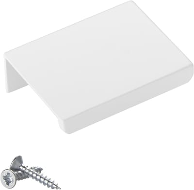 SOTECH meubelgreep Blanket Jane 50 mm wit Ral 9003 BA 32 mm kastgreep voor montage aan de binnenzijde van het front incl. bevestigingsschroeven