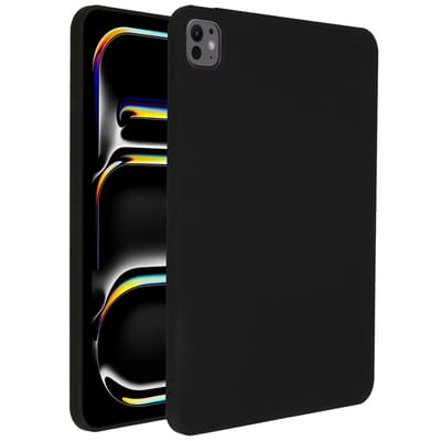 Accezz Tablet Hoes - Geschikt voor Apple iPad Pro 11 (2025) M5 / Pro 11 (2024) M4 - Liquid Silicone Backcover met penhouder - Zwart