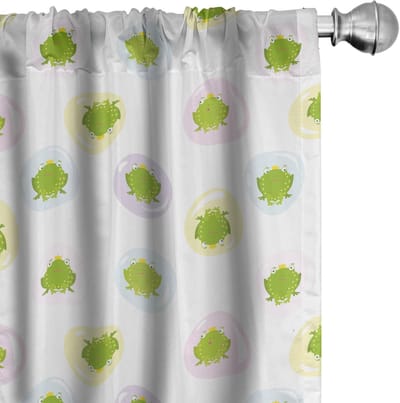 ABAKUHAUS Sprookjesgordijnen – Kikkerprins in Bubbels – 2x75x175 cm – Geelgroen