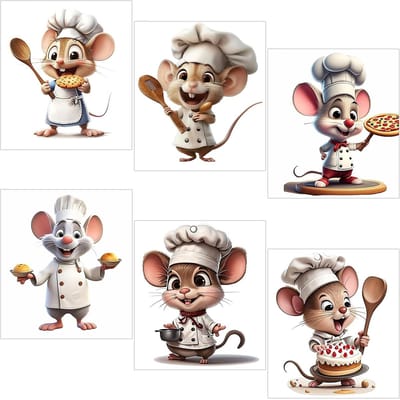 Dailygoody - Muizen Wandstickers - Schattig en Leuk - Zelfklevend - Decoratie voor Keuken en Kinderkamer - Dieren Wanddecoratie - Makkelijk te Verwijd...