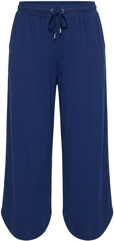 Angel of Style - Dames - Jersey broek wijde pasvorm zoomsplitten - Donkerblauw - Maat 42