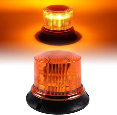 Roterende LED-koplamp 12V/24V met amberkleurig signaallicht en magneet voor auto, vrachtwagen, tractor en aanhanger