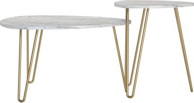 Athena|Nesting Tables in Wit Marmer Look