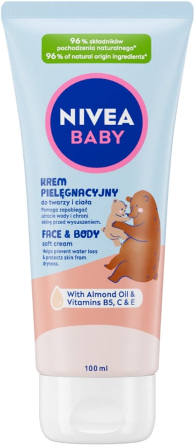NIVEA Baby Serie - Verzorgende Crème - Gezicht en Lichaam - 100 ml - Natuurlijke Ingrediënten