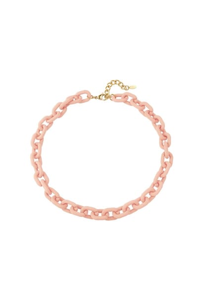Ketting- Geketend collier - kleurrijk - Pale Pink - Yehwang