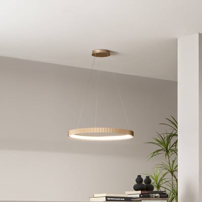 Luce Ambiente Design LED hanglamp Niike, goudkleurig, Ø 50 cm, metaal, CCT