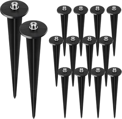 12 Stuks Metalen Grondhaken voor Solar Tuinspots en Buitenverlichting, Universele Vervangingspennen