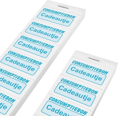 CombiCraft Consumptiebonnen cadeautje 10 per strip wit - per 1000 bonnen