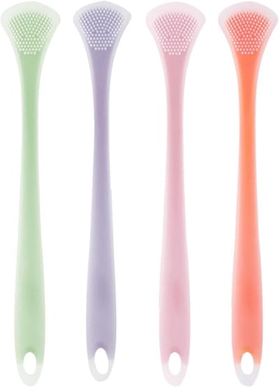 Tongschraper Set - Mondreiniger - Dagelijkse Mondhygiëne - Zachte Siliconen Borstel - 4 Stuks - Meerdere Kleuren