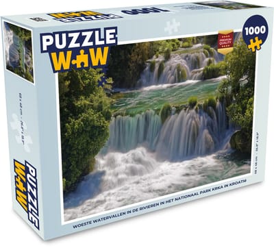 Puzzel Woeste watervallen in de rivieren in het Nationaal park Krka in Kroatië - Legpuzzel - Puzzel 1000 stukjes volwassenen