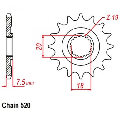 Pignon de sortie de boite Sifam pour Moto HM 125 CRE Supermotard 2000 à 2005 Neuf